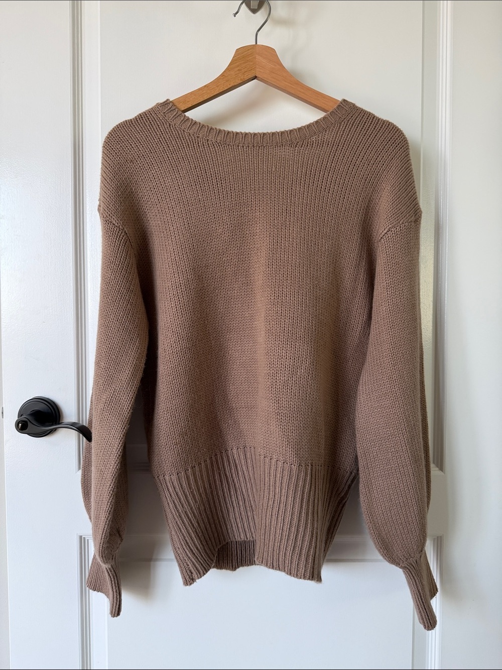 Vici Cozy Scoopneck Backless Sweater with Knit Tie